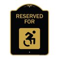 Signmission Designer Series-Reserved For With Accessible Symbol Heavy-Gauge Aluminum, 24" x 18", BG-1824-9908 A-DES-BG-1824-9908